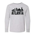 thumbnail image 1 of Inktastic Atlanta Skyline Grunge Long Sleeve Youth T-Shirt, 1 of 5