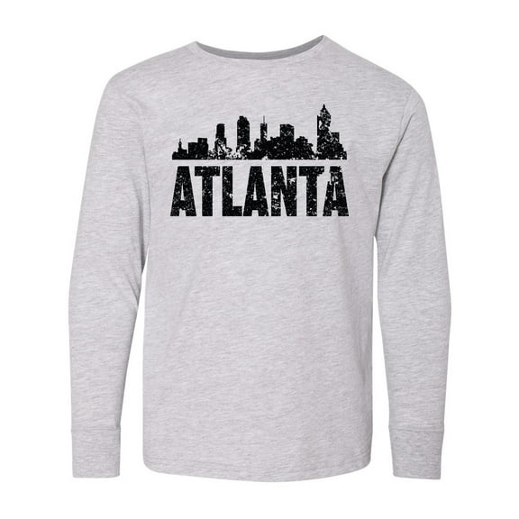 Inktastic Atlanta Skyline Grunge Long Sleeve Youth T-Shirt