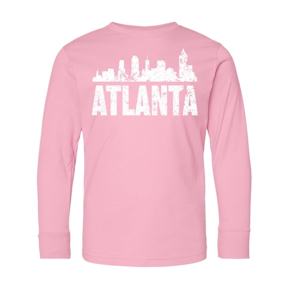 Inktastic Atlanta Skyline Grunge Long Sleeve Youth T-Shirt