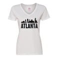 thumbnail image 1 of Inktastic Atlanta Skyline Grunge Women's V-Neck T-Shirt, 1 of 5