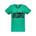 thumbnail image 1 of Inktastic Atlanta Skyline Grunge Women's V-Neck T-Shirt, 1 of 5