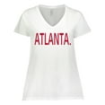 thumbnail image 1 of Inktastic Atlanta in Red Text Women's Plus Size V-Neck T-Shirt, 1 of 5