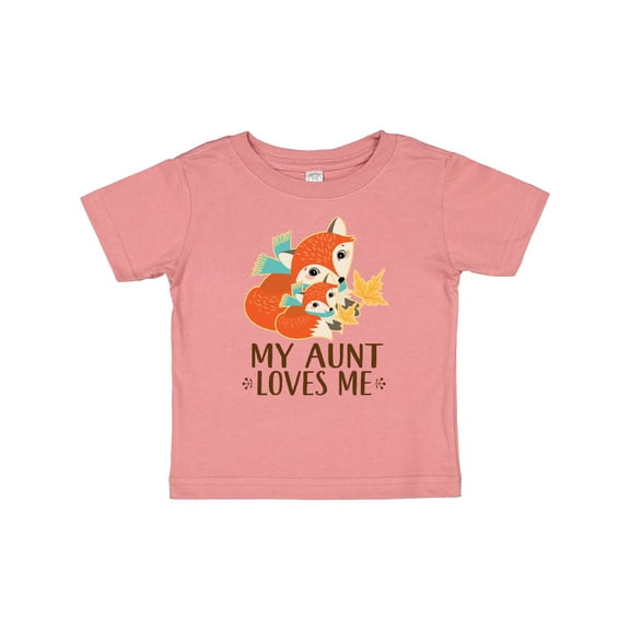 Inktastic Aunt Loves Me Woodland Fox Boys or Girls Baby T-Shirt