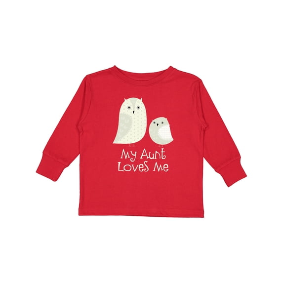Inktastic Aunt Loves Me owls Boys or Girls Long Sleeve Toddler T-Shirt