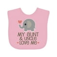 thumbnail image 1 of Inktastic Aunt and Uncle Love Me Nephew Boys or Girls Baby Bib, 1 of 4