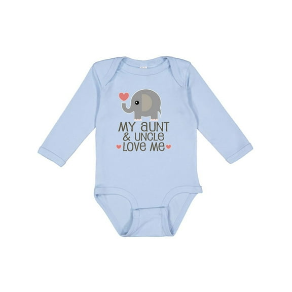 Inktastic Aunt and Uncle Love Me Nephew Boys or Girls Long Sleeve Baby Bodysuit
