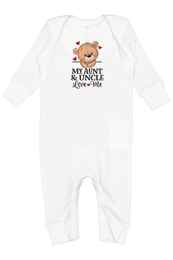 Aunt and Uncle Love Me Niece Bear Baby Romper Coveralls