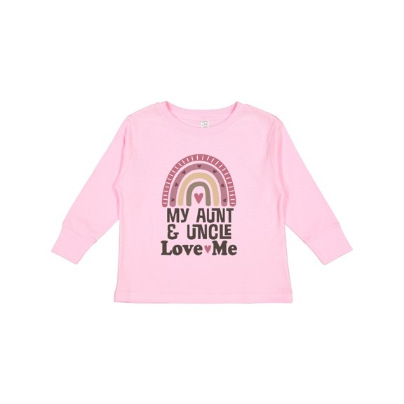 Inktastic Aunt and Uncle Love Me Rainbow Niece Girls Long Sleeve Toddler T-Shirt