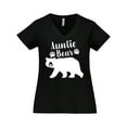 thumbnail image 1 of Inktastic Auntie Bear in White Women's Plus Size V-Neck T-Shirt, 1 of 5
