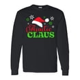 thumbnail image 1 of Inktastic Auntie Claus with Christmas Santa Hat and Snowflakes Long Sleeve T-Shirt, 1 of 5