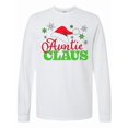 thumbnail image 1 of Inktastic Auntie Claus with Christmas Santa Hat and Snowflakes Long Sleeve T-Shirt, 1 of 5