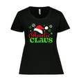 thumbnail image 1 of Inktastic Auntie Claus with Christmas Santa Hat and Snowflakes Women's Plus Size T-Shirt, 1 of 5