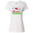 thumbnail image 1 of Inktastic Auntie Claus with Christmas Santa Hat and Snowflakes Women's T-Shirt, 1 of 5