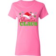 thumbnail image 1 of Inktastic Auntie Claus with Christmas Santa Hat and Snowflakes Women's T-Shirt, 1 of 5