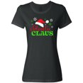 thumbnail image 1 of Inktastic Auntie Claus with Christmas Santa Hat and Snowflakes Women's T-Shirt, 1 of 5