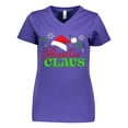 thumbnail image 1 of Inktastic Auntie Claus with Christmas Santa Hat and Snowflakes Women's V-Neck T-Shirt, 1 of 5
