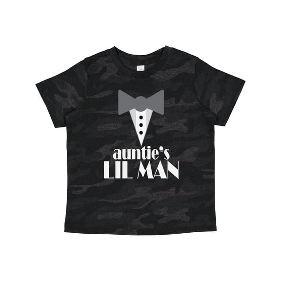 Inktastic Auntie Lil Man Tuxedo Front Boys Toddler T-Shirt