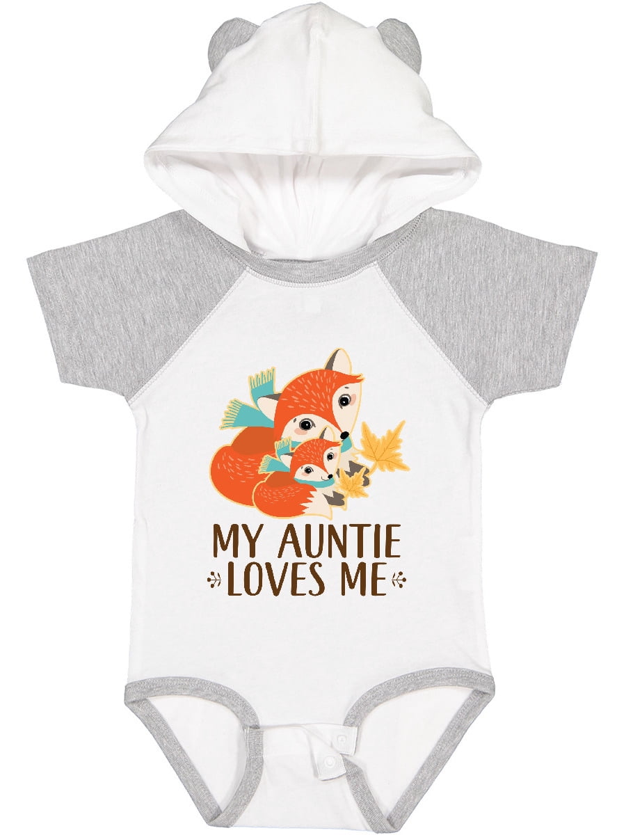 Inktastic Auntie Loves Me Woodland Fox Boys or Girls Baby Bodysuit