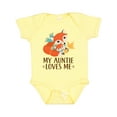 thumbnail image 1 of Inktastic Auntie Loves Me Woodland Fox Boys or Girls Baby Bodysuit, 1 of 5