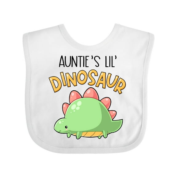Inktastic Auntie's Lil' Dinosaur with Cute Stegosaurus Boys or Girls Baby Bib
