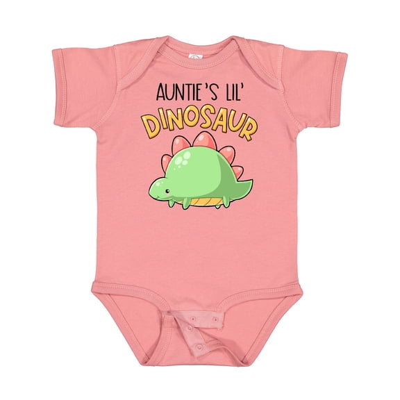 Inktastic Auntie's Lil' Dinosaur with Cute Stegosaurus Boys or Girls Baby Bodysuit