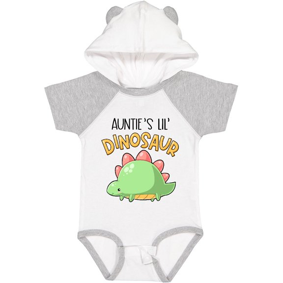 Inktastic Auntie's Lil' Dinosaur with Cute Stegosaurus Boys or Girls Baby Bodysuit