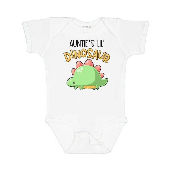 Inktastic Auntie's Lil' Dinosaur with Cute Stegosaurus Boys or Girls Baby Bodysuit