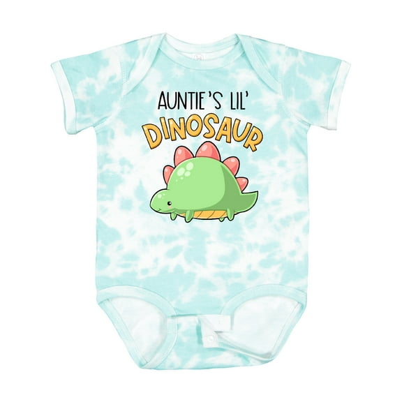 Inktastic Auntie's Lil' Dinosaur with Cute Stegosaurus Boys or Girls Baby Bodysuit