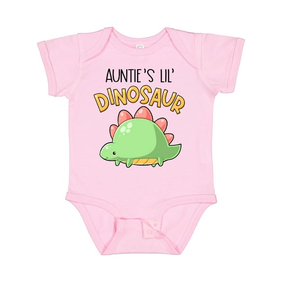 Inktastic Auntie's Lil' Dinosaur with Cute Stegosaurus Boys or Girls Baby Bodysuit