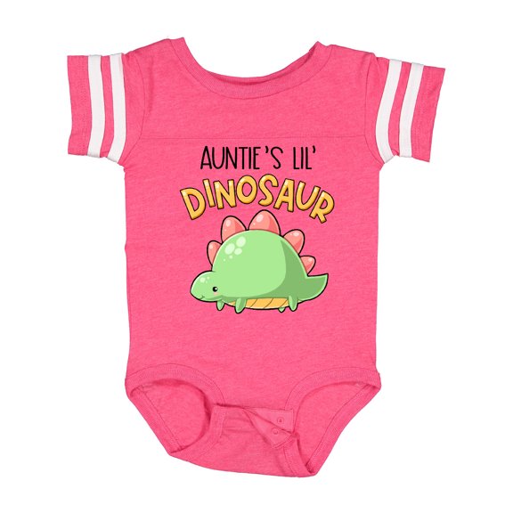 Inktastic Auntie's Lil' Dinosaur with Cute Stegosaurus Boys or Girls Baby Bodysuit