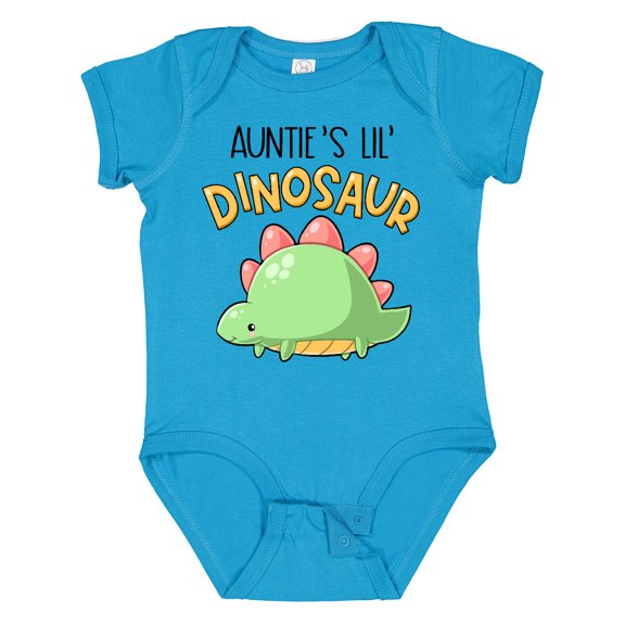 Inktastic Auntie's Lil' Dinosaur with Cute Stegosaurus Boys or Girls Baby Bodysuit