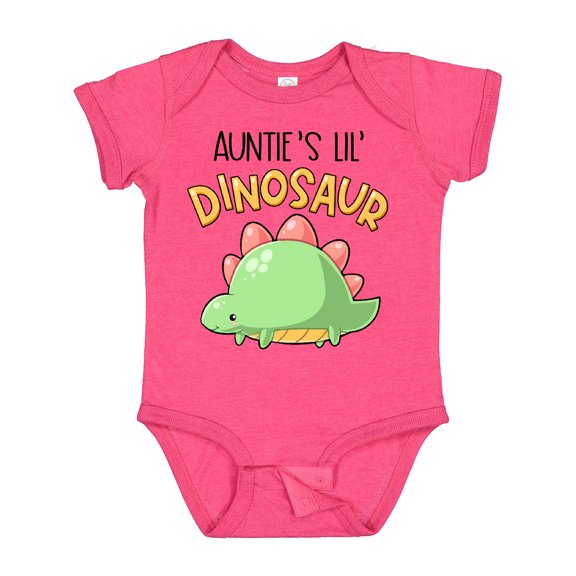 Inktastic Auntie's Lil' Dinosaur with Cute Stegosaurus Boys or Girls Baby Bodysuit