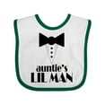 thumbnail image 1 of Inktastic Auntie's Lil Man Boys Baby Bib, 1 of 4