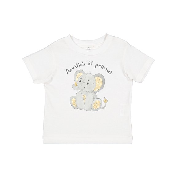 Inktastic Auntie's Lil' Peanut Polka Dot Elephant Boys or Girls Baby T-Shirt