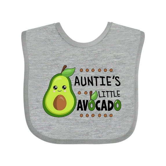 Inktastic Auntie's Little Avocado with Cute Baby Avocado Boys or Girls Baby Bib