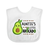 Inktastic Auntie's Little Avocado with Cute Baby Avocado Boys or Girls Baby Bib