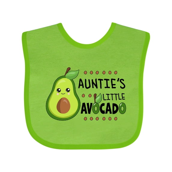 Inktastic Auntie's Little Avocado with Cute Baby Avocado Boys or Girls Baby Bib