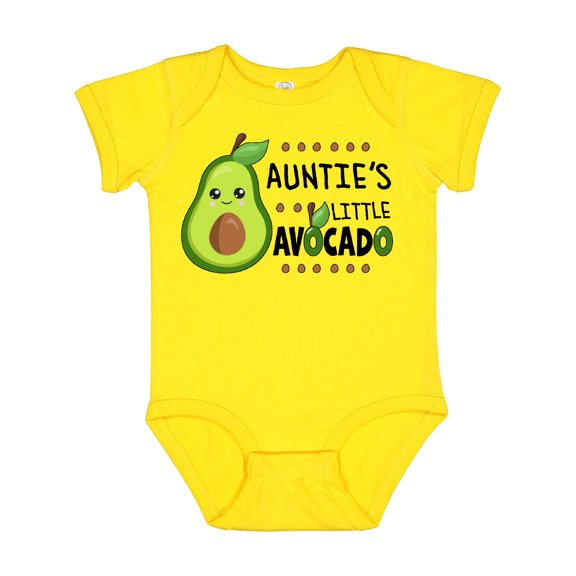 Inktastic Auntie's Little Avocado with Cute Baby Avocado Boys or Girls Baby Bodysuit