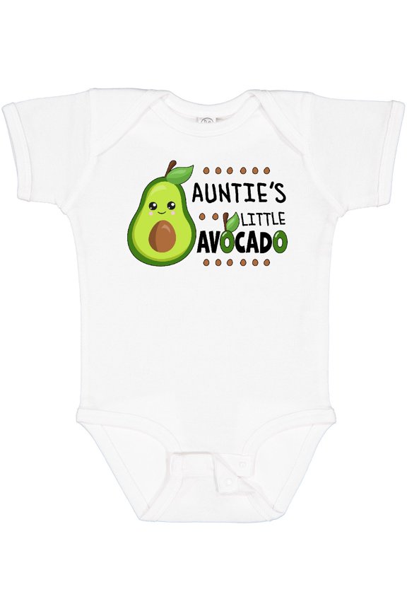 Auntie's Little Avocado with Cute Baby Avocado Boys or Girls Baby Bodysuit