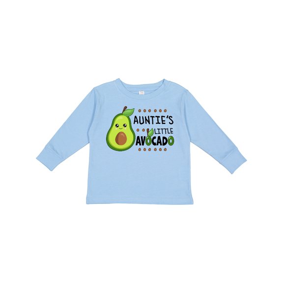 Inktastic Auntie's Little Avocado with Cute Baby Avocado Boys or Girls Long Sleeve Toddler T-Shirt