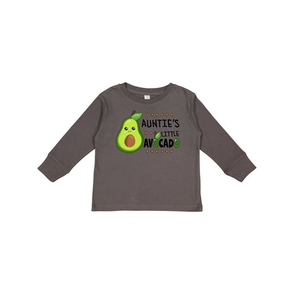 Inktastic Auntie's Little Avocado with Cute Baby Avocado Boys or Girls Long Sleeve Toddler T-Shirt