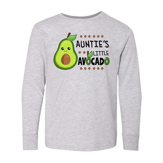 Inktastic Auntie's Little Avocado with Cute Baby Avocado Long Sleeve Youth T-Shirt