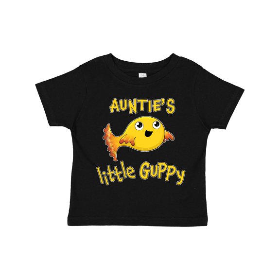 Inktastic Auntie's Little Guppy- cute yellow fish Boys or Girls Toddler T-Shirt