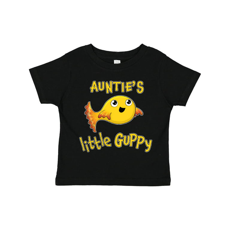 Inktastic Auntie's Little Guppy- cute yellow fish Boys or Girls Toddler  T-Shirt