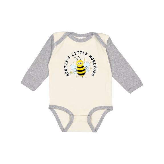 Inktastic Auntie's Little Honeybee Boys or Girls Long Sleeve Baby Bodysuit