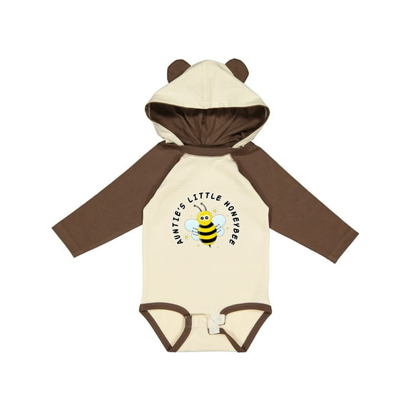 Inktastic Auntie's Little Honeybee Boys or Girls Long Sleeve Baby Bodysuit