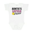 thumbnail image 1 of Inktastic Auntie's Little Pitcher Softball Girls Baby Bodysuit, 1 of 5