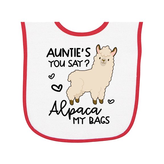 Inktastic Auntie's You Say Alpaca My Bags Baby Terry Cloth Bib
