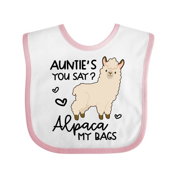 Inktastic Auntie's You Say Alpaca My Bags Boys or Girls Baby Bib