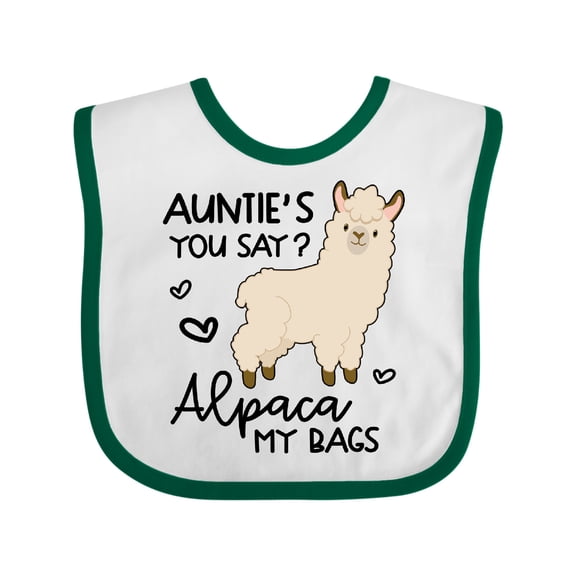 Inktastic Auntie's You Say Alpaca My Bags Boys or Girls Baby Bib